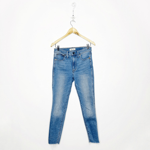 MADEWELL 10" High Rise Skinny Jeans Ainsworth Wash Raw Hem Edition NC315 size 27 - Picture 1 of 7